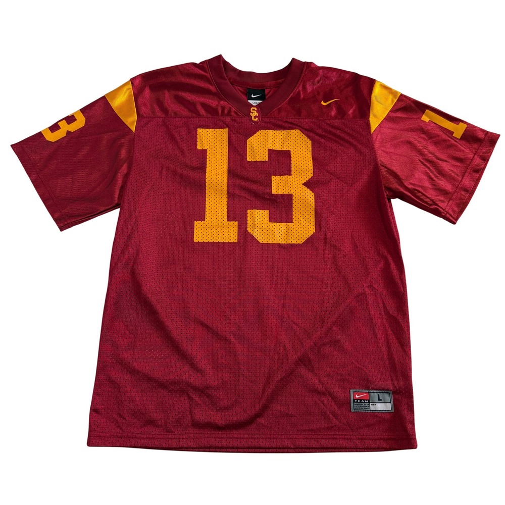 Nike USC Trojans Football Jersey Youth Large 16/18 Cardinal Red Gold Number 13